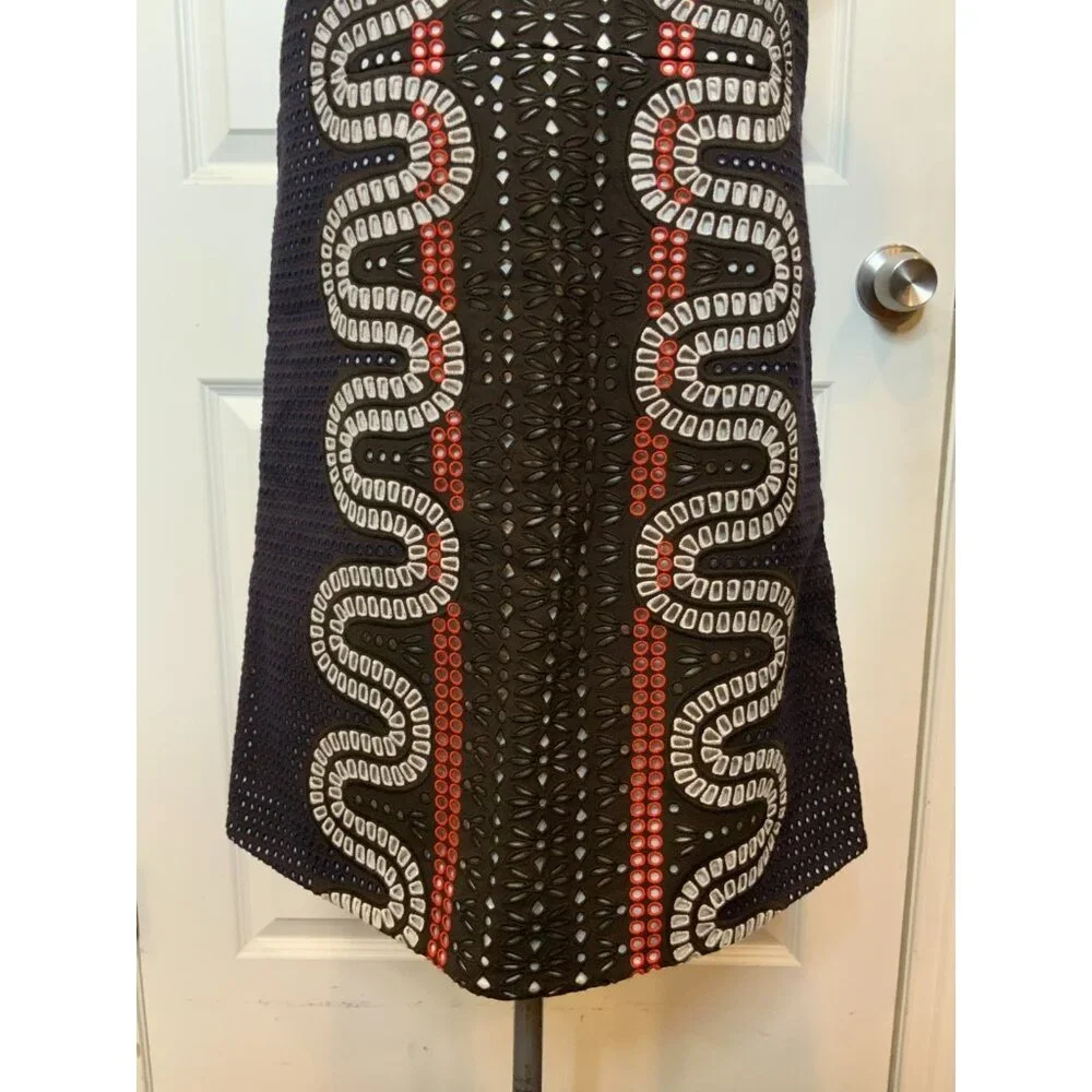Tory Burch Runway Black Eyelet Embroidered Pencil Dress NWT $1,295, Size 6